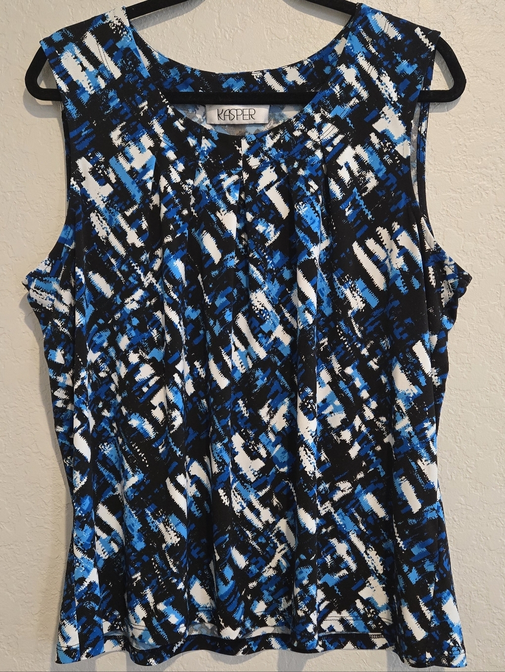 Kasper Abstract Print Sleeveless Top - XL - Picture 2 of 4